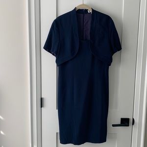 Adrianna Papell Navy 100% Silk Dress